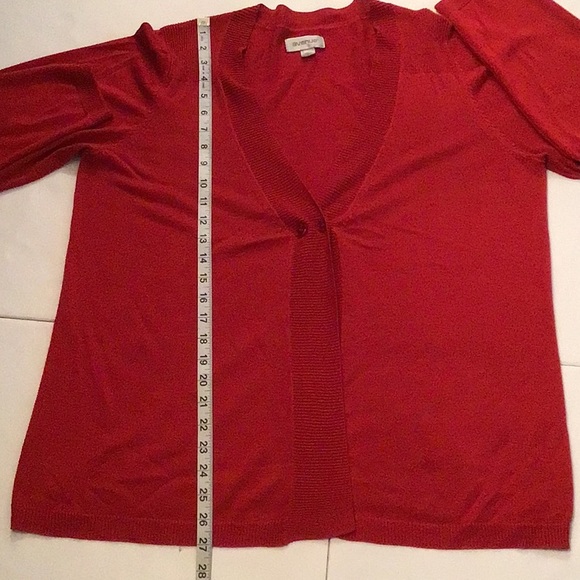 AVENUE RED CARDIGAN LONG SLEEVES SWEATER TOP SZ 14/16 - Picture 9 of 10